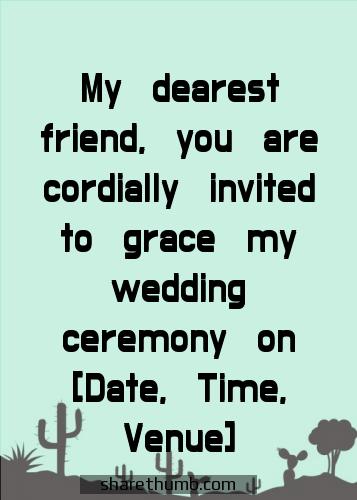 marriage invitation welcome note